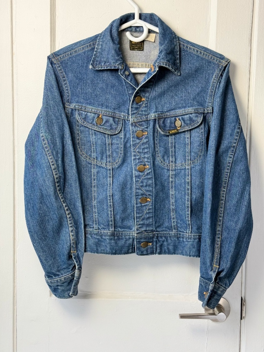 vintage 70'S Lee sanforized Riders denim trucker jacket union made in usa